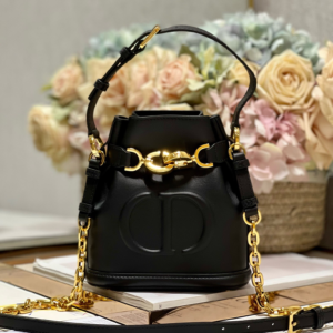 dior bobby chain wallet shoulder black bag gold metal