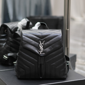 saint laurent black y quilted leather loulou backpack