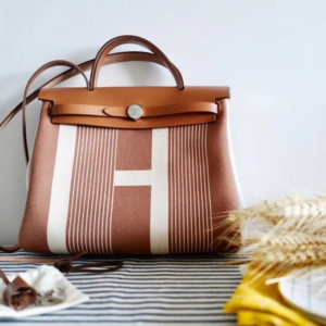 hermes toile h herbag zip 31 brown handle bags