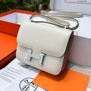 hermes constance mini in vert fizz epsom white bag