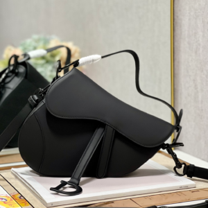 dior saddle mini calf black matte bag
