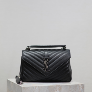 saint laurent college medium in quilted leather black