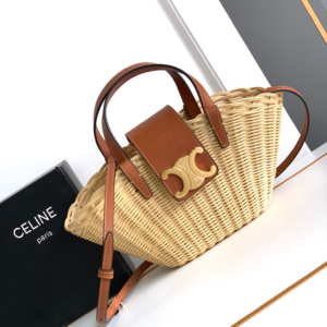 celine teen triomphe couffin wicker tote bag