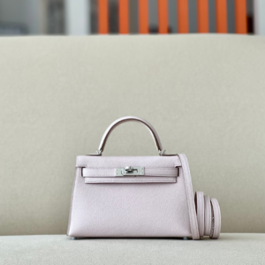 hermes kelly sellier 20 mauve pale chevre palladium bag