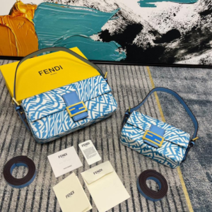 baguette 1997 re edition leather handbag fendi blue in leather bag 6.webp