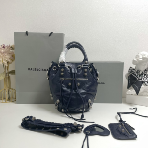 balenciaga le cagole dark blue bucket bag 6.webp