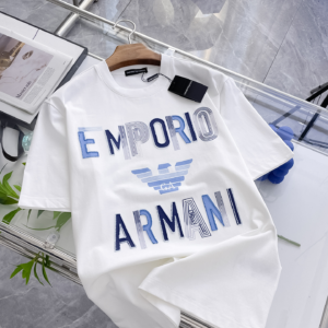 emporio armani embrioded white t shirt