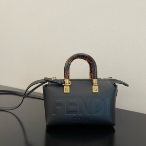 fendi handbag shoulder black leather 6.webp