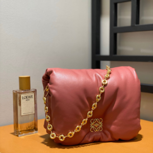 loewe lambskin goya puffer bag pink