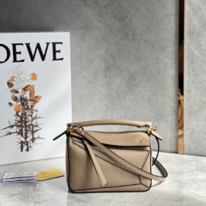 loewe? puzzle mini light brownleather cross body bag