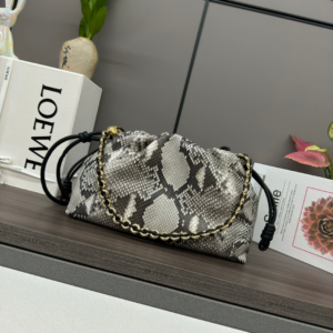 loewe flamenco python clutch bag