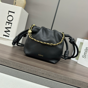 loewe mini flamenco purse in mellow nappa lamb leather dark black 8.webp