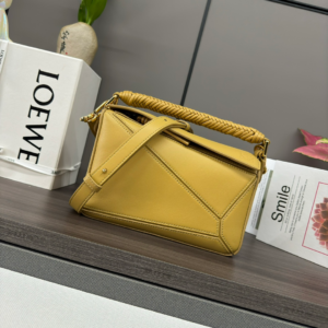 loewe mini puzzle bag leather yellow 7.webp