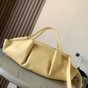 loewe paseo small leather tote light yellow bag 6.webp