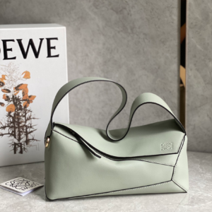 loewe puzzle small leather shoulder pastel light green bag 6.webp