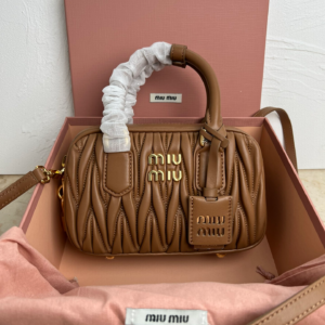 miu miu arcadie matelasse nappa leather bag top handle brown 6.webp