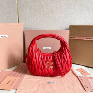 miu miu cornflower wander matelasse nappa leather hobo mini bag red 5.webp
