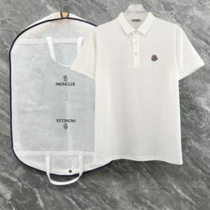 moncler men's stripe polo shirt white