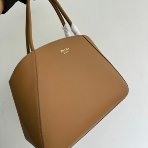 prada large leather tote bag brown 5.webp