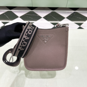 prada triangle logo hobo grey shoulder bag 5.webp