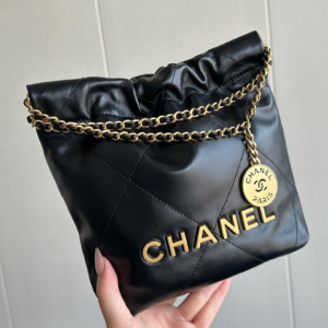 Chanel 22 Mini Bag Black New Hobo Tote Shopping Bag
