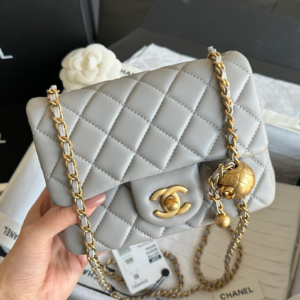 Chanel Crossbody Bag Purse Grey Flapbag