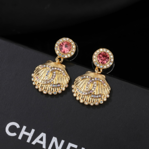 chanel seashell cc logo earrings