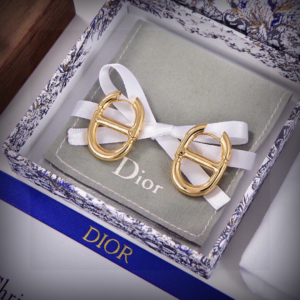 dior cd logo gold earrings