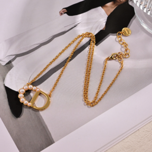 dior tribales earrings and necklace metal white set 7.webp