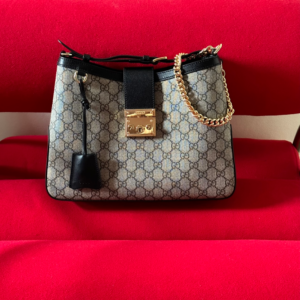 gucci padlock shoulder bag black medium leather bag