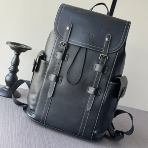 prada grained black leather travel bags