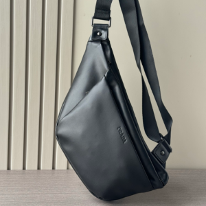 prada anton leather sling black bag
