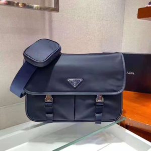 prada re nylon messenger black bag