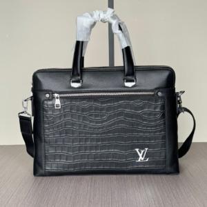 lv luxury dual zip black 2024 briefcase