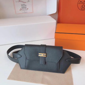 hermes elan pocket belt 24 black swift palladium bag