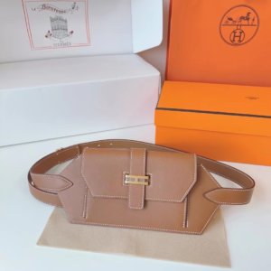 hermes elan pocket belt 24 brown swift palladium bag