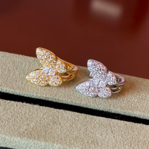 van cleef and arpels two butterfly turquoise and diamond earrings