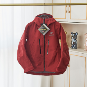 arcteryx alpha sv oxblood jacket with hood