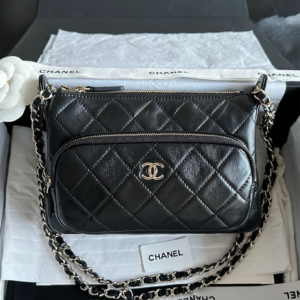chanel mademoiselle chain shoulder black bag