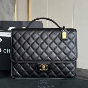 chanel large backpack calfskin black bag
