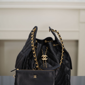 chanel 25 black tone grained calfskin bag small size